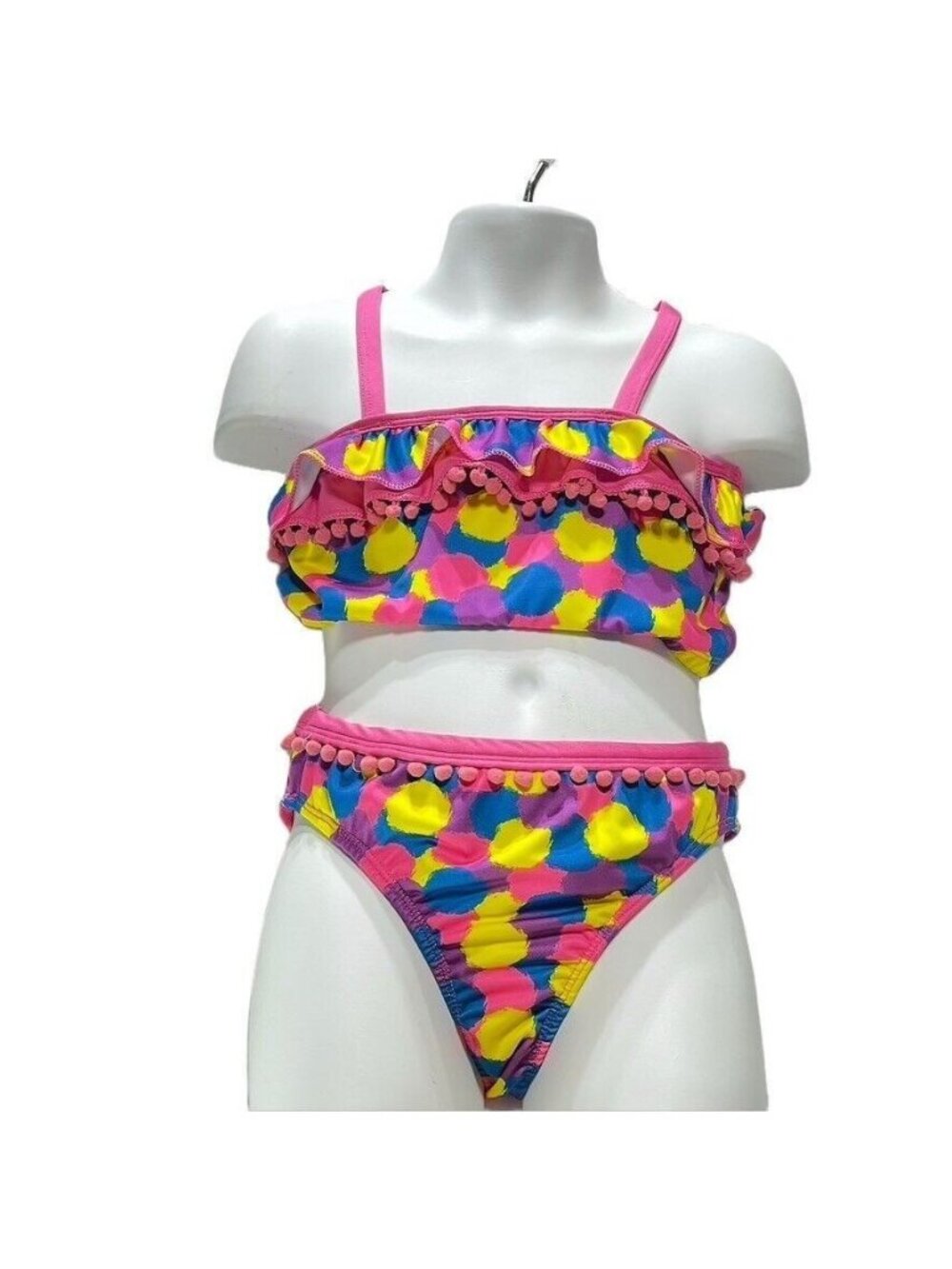 Lily & Dan Girls Two-Piece Swimsuit Set With Ruffled Top & High-Waist Bottoms Mu